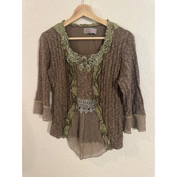 Pretty Angel Y2K Hippie Chic Grunge Lace Top - Picture 2 of 9